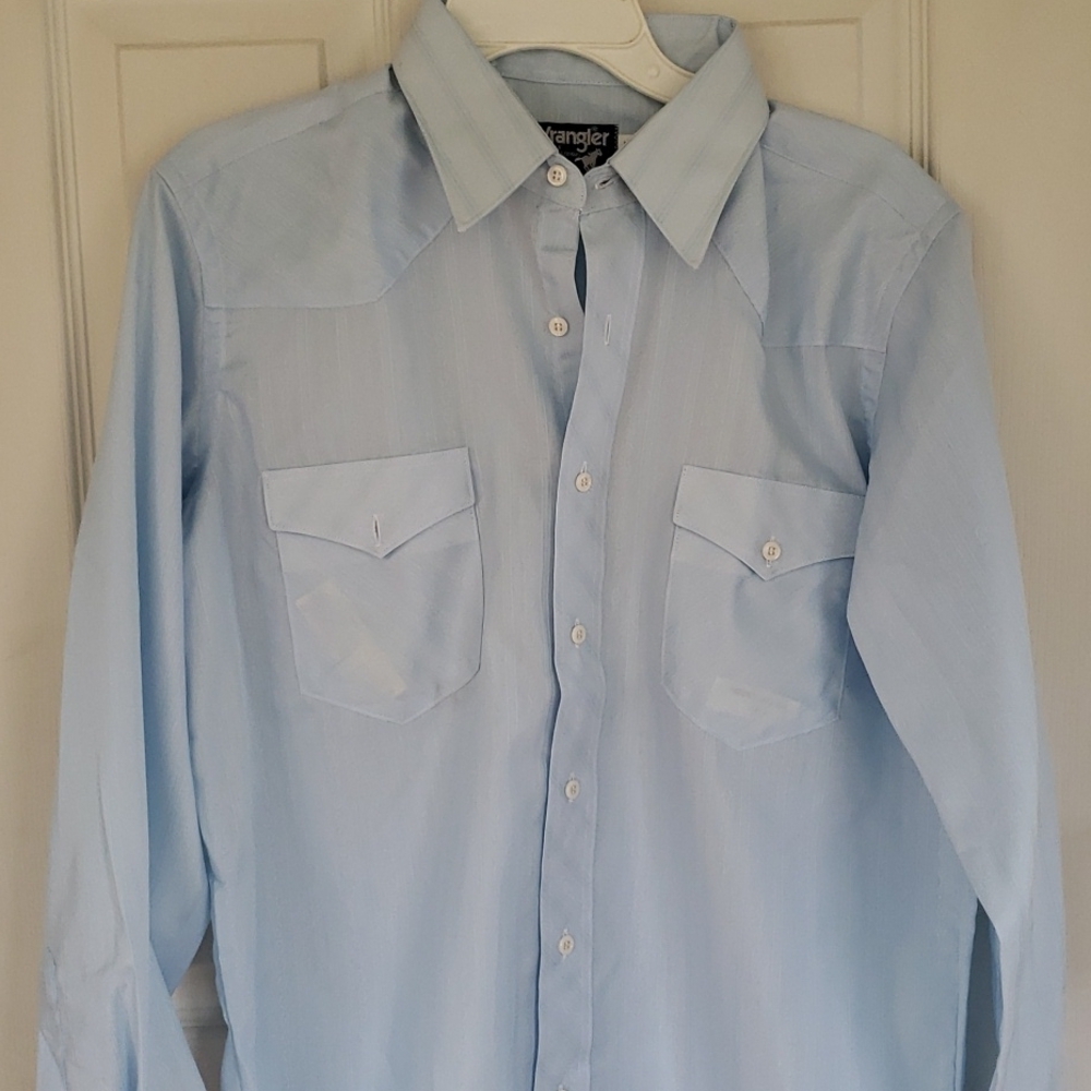 Wrangler Western shirt size 16x34 blue new